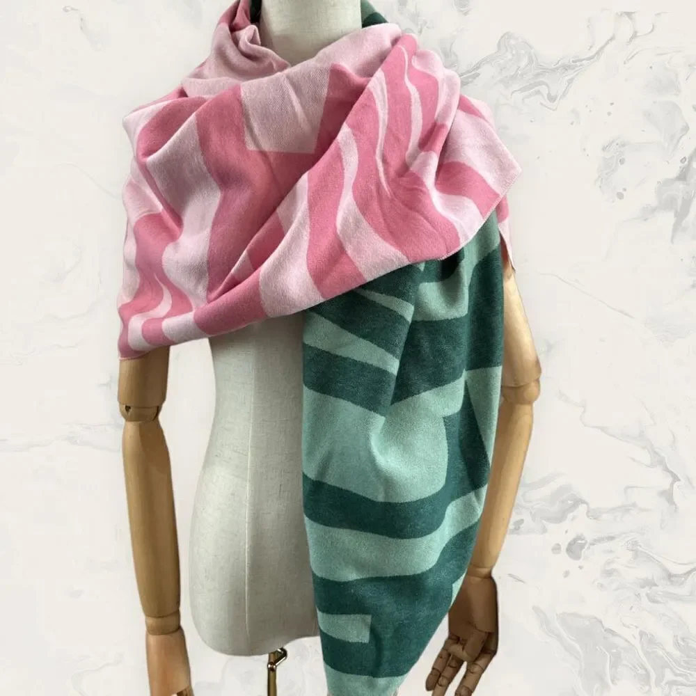 NWT BP. Bundle Blanket Scarf Wrap Word Play Pastel Green/Pink /Oversize/Love quo
